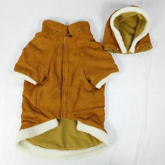 Polyester Hooded Sherpa Dog Coat Jacket-XL 24" - Picture 4 of 7